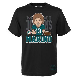 Miami Dolphins Youth Shirt Dan Marino Mitchell & Ness Caricature Graphic T